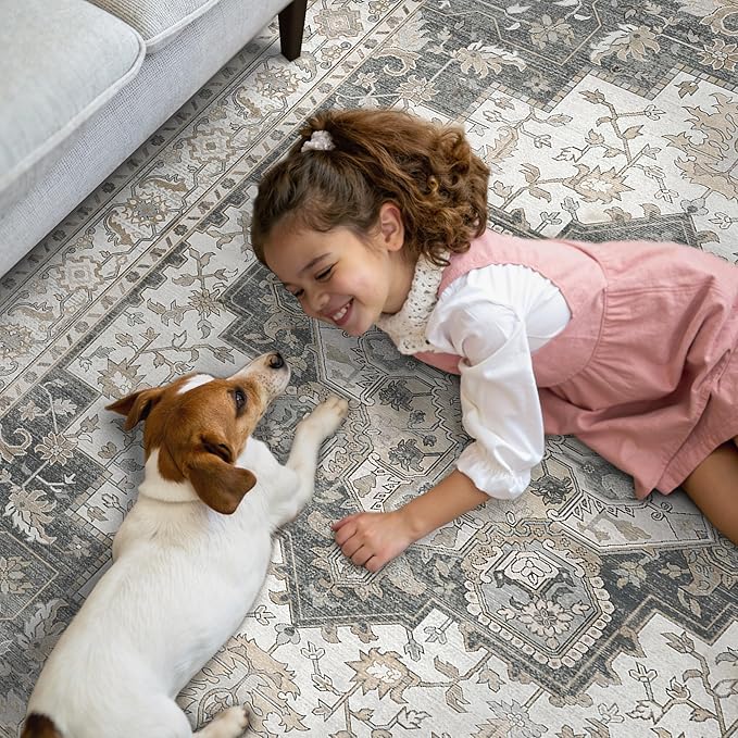 GENIMO 2x10 Runner Rugs for Hallway, Machine Washable Non Slip Vintage Rugs - Image 3