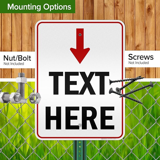 Custom Arrow, Custom Directional Sign, Arrow Down Sign, 18x24 Inches, 3M EGP - Image 5
