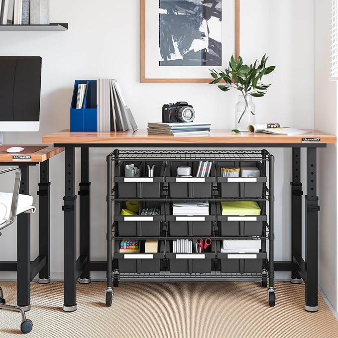 Seville Classics Heavy Duty NSF Bin Rack Solid Steel Wire Shelving Storage Unit - Image 4