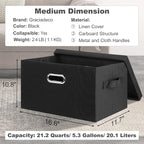 Graciadeco Medium 15" 21 Quart Collapsible Stackable Storage Bins - Image 2