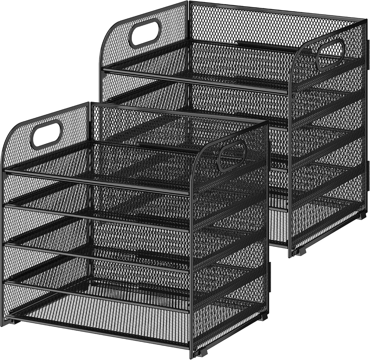 Cawukege 2 Pack 5 Tier Paper Organizer, Letter Tray with Handle, Mesh Desk Or...
