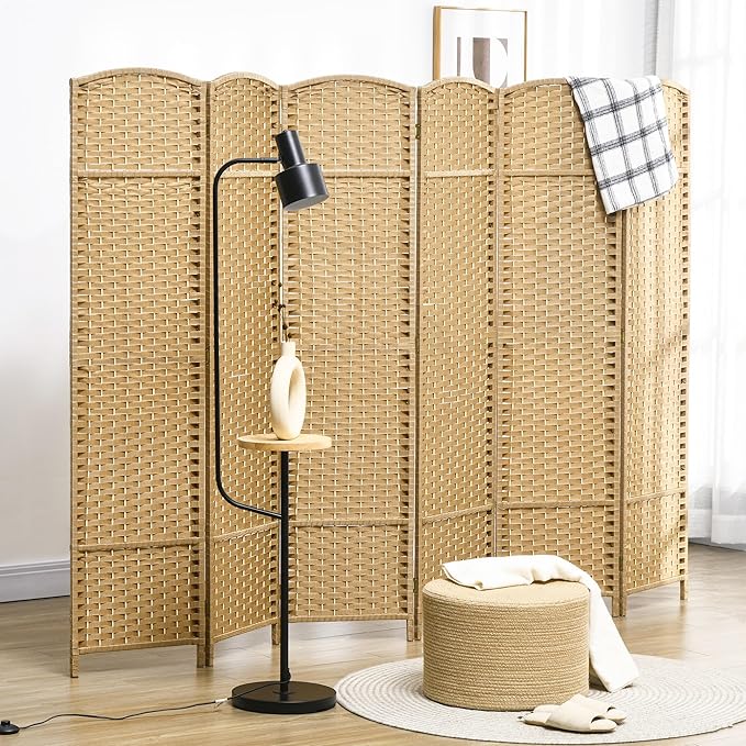HOMCOM Room Divider, 6 Panel Folding Privacy Screen, 5.6' Tall Freestanding - Image 2