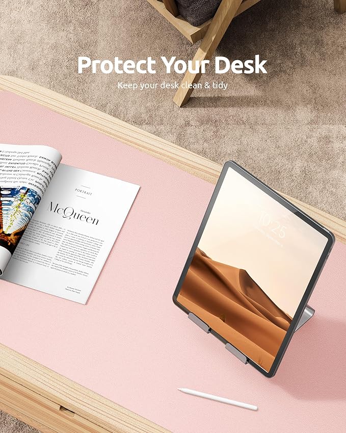 YSAGi Leather Desk Protector, Office Mat, Large Mouse Mat, Non-Slip PU Leather - Image 7