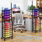Simple Trending 12 Tier Rolling File Cart, Desk File Organizer - Image 6