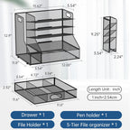 desk organizer with 5 tier file holder and, package contents