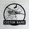 Personalized Metal Airplane Wall Art, Airplane Name Sign, Customized Pilot Name by Unknown
