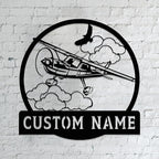Personalized Metal Airplane Wall Art, Airplane Name Sign, Customized Pilot Name by Unknown