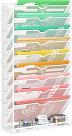 Lavatino 10-Tier Hanging File Organizer, Wall Mount File Holder by Lavatino