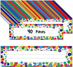 40PCS Desk Nameplates, Confetti Desk Name Tags by Gethelud