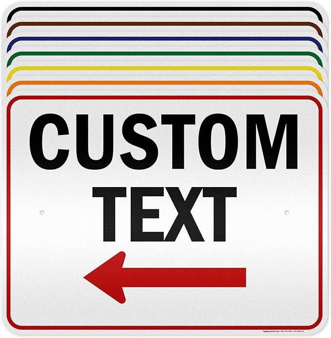 Custom Arrow Directional Sign, Left Arrow, 18x24 Inches, 3M EGP Reflective by MySignCenter