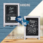 HBCY Creations Rustic Whitewash Tabletop Chalkboard Sign / Hanging Magnetic - Image 4