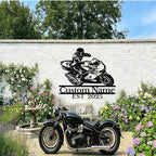 Personalized Motorcycle Metal Sign Custom Biker Name Sign Dirt Bike Wall Decor - Image 9