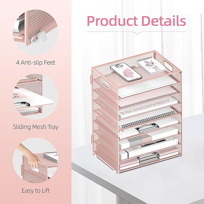 DALTACK 9-Tier Paper Letter Tray Desk Organizer - Image 5
