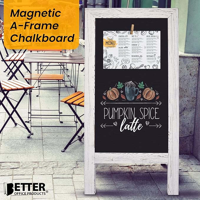 Better Office Products Magnetic A-Frame Chalkboard Sign, Extra Large 20" x 40" - Image 2