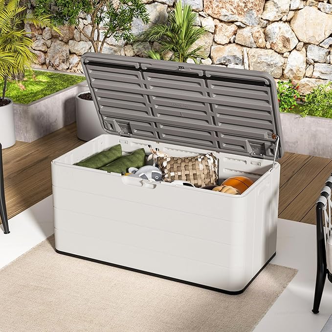 TARKARI Premium Pro Edition 100 Gallon Lockable Resin Deck Box, Waterproof & - Image 3