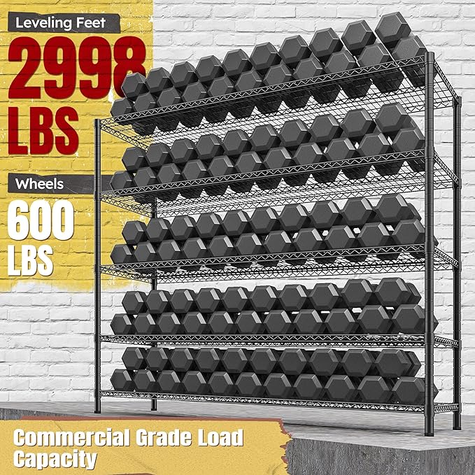 REIBII 85.7" H Storage Shelves 2998LBS Metal Shelving Unit - Image 5