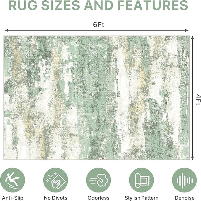 Office Chair Mat for Hardwood Tile Floor, Abstract 48"X 72" Desk Mats for - Image 9