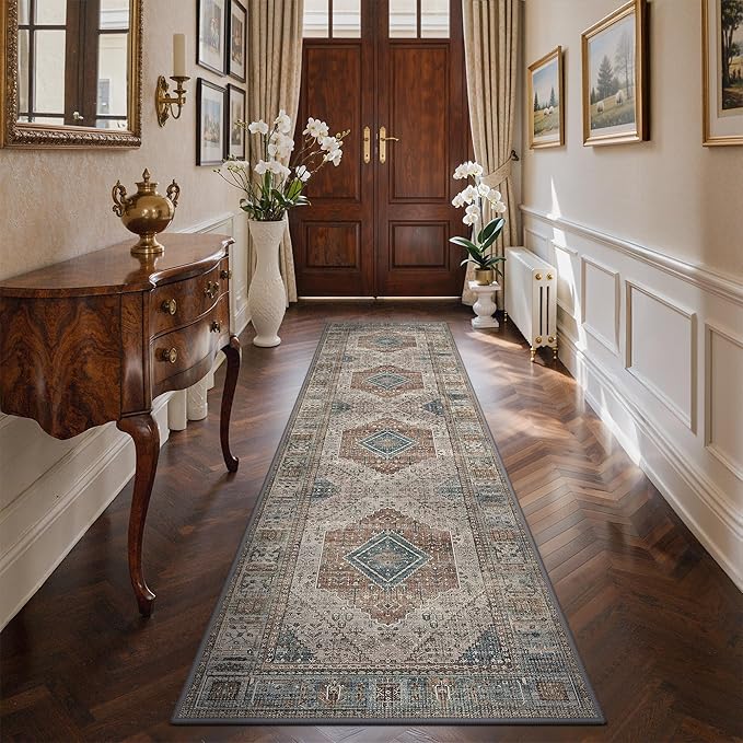 GENIMO Runner Rug 2x10 Non Slip Machine Washable Hallway Runner Rug, Low Pile - Image 6