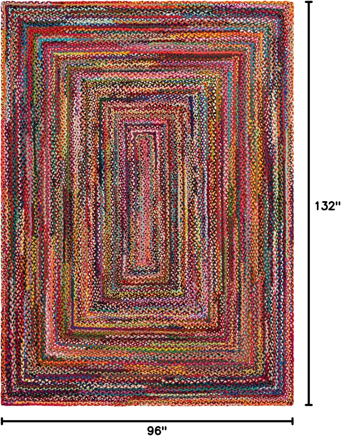 Unique Loom Braided Chindi Collection Area Rug - Layer (8' x 11' Rect...