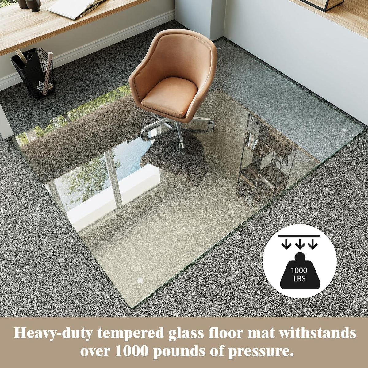 Koonmi 60" x 80" Office Chair Mat for Hardwood Floors & Carpets