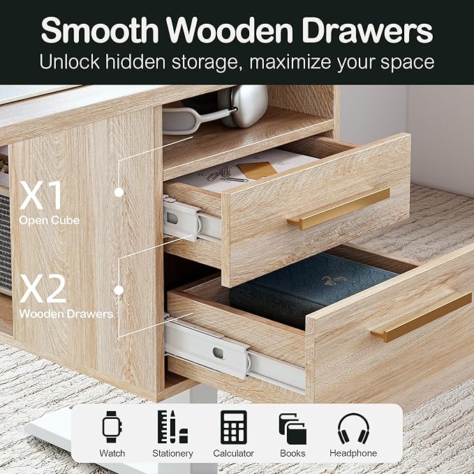 ModernMate Standing Desk with 4 Drawers, 47.2 x 23.6 Inch Whole Piece Height - Image 3