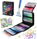 LIULIUCAI Gel Pens for Adult Coloring Book, 100 Colors Large Capacity Metallic
