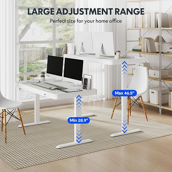 FLEXISPOT 55" White Electric Standing Desk - Image 9