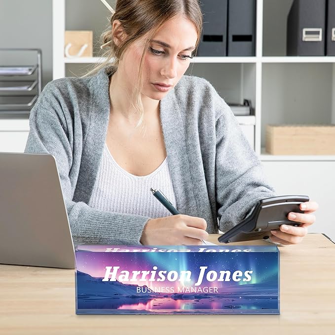 Personalized Name Plate for Desks, Custom Desk Name Plates, Acrylic Name Plate - Image 6