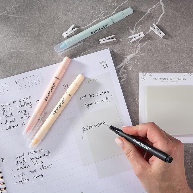 DiverseBee 50 Sheets Pastel Transparent Sticky Notes, 3x3” Clear Sticky Tabs - Image 5