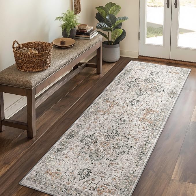 GENIMO Runner Rug 2x10 Machine Washable Non Slip Vintage Hallway Runner Rug - Image 9