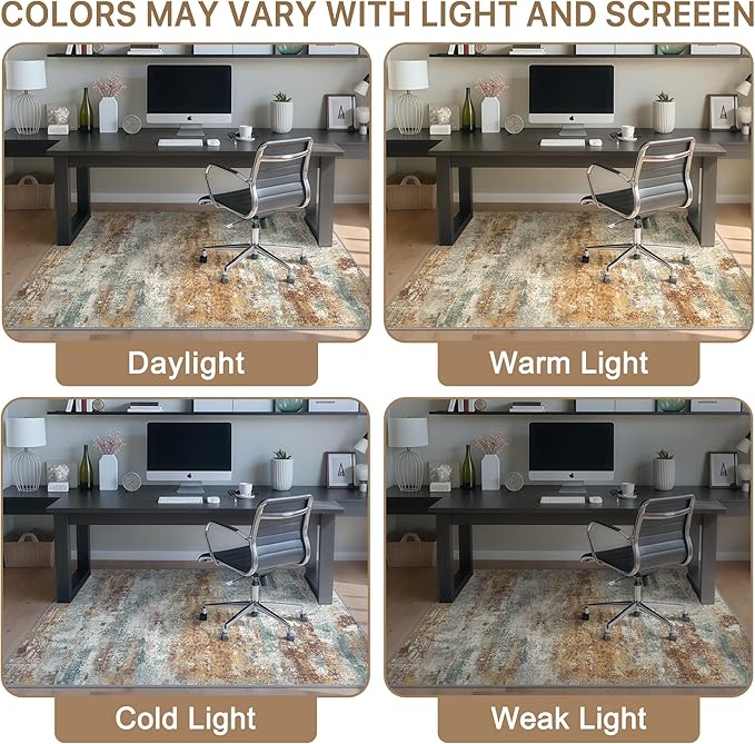 Office Chair Mat for Hardwood Tile Floor, Abstract 36"X 48" Desk Mats for - Image 6