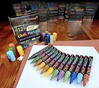 12 Earth Tone Chalk Markers Double Pack of Both Fine and Reversible Medium Tip - Image 2