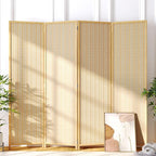 JOSTYLE Room Divider 4 Panel Folding Privacy Screen, Bamboo Room Divider Screen by Jostyle