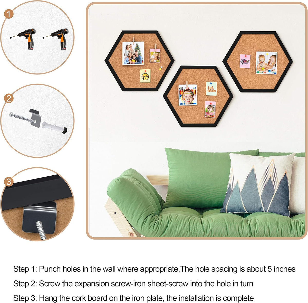 Facilife 4 Packs Cork Board,Corkboards for Wall,Small Cork Board Decorations,...