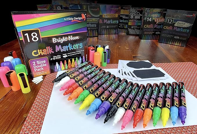18 Neon Chalk Markers - Image 2