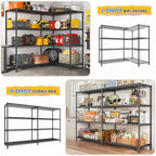 REIBII 72.8" W Storage Shelves Load 1500LBS, 4 Tier Metal Shelving Unit Wire - Image 6