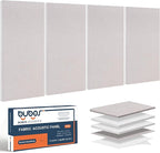 BUBOS 4 PCS Acoustic Panels, 23.6''x11.8'' Fabric Soundproof Wall Panels by BUBOS