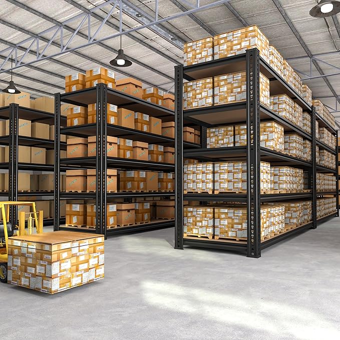 ROOMFAVE 60" W Garage Shelving 72" H Metal Shelving 3500LBS Storage Shelves - Image 7