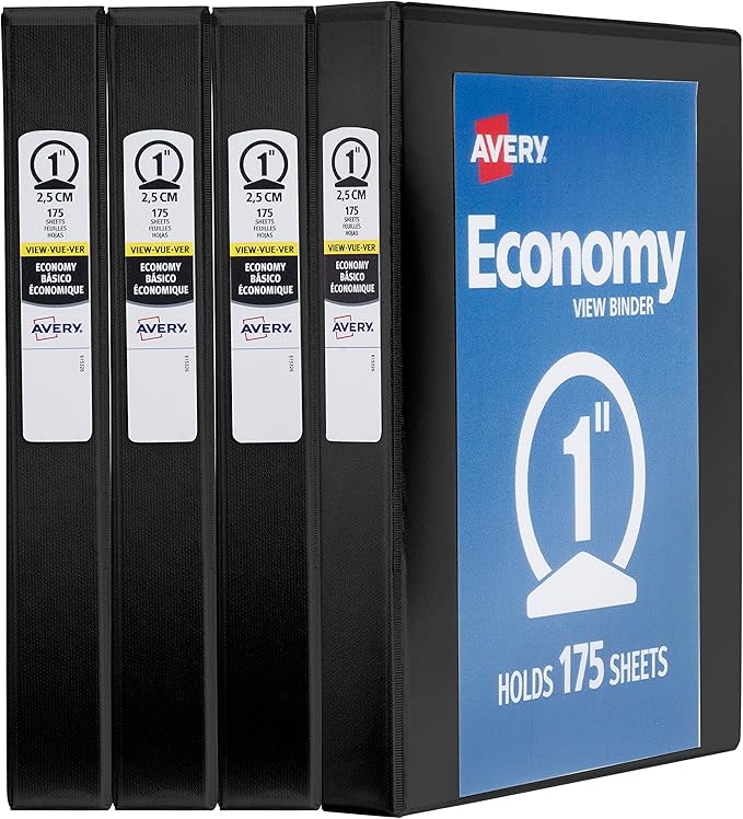 Avery Economy View 3 Ring Binders, Homeschool Supplies, Home Organization by Avery
