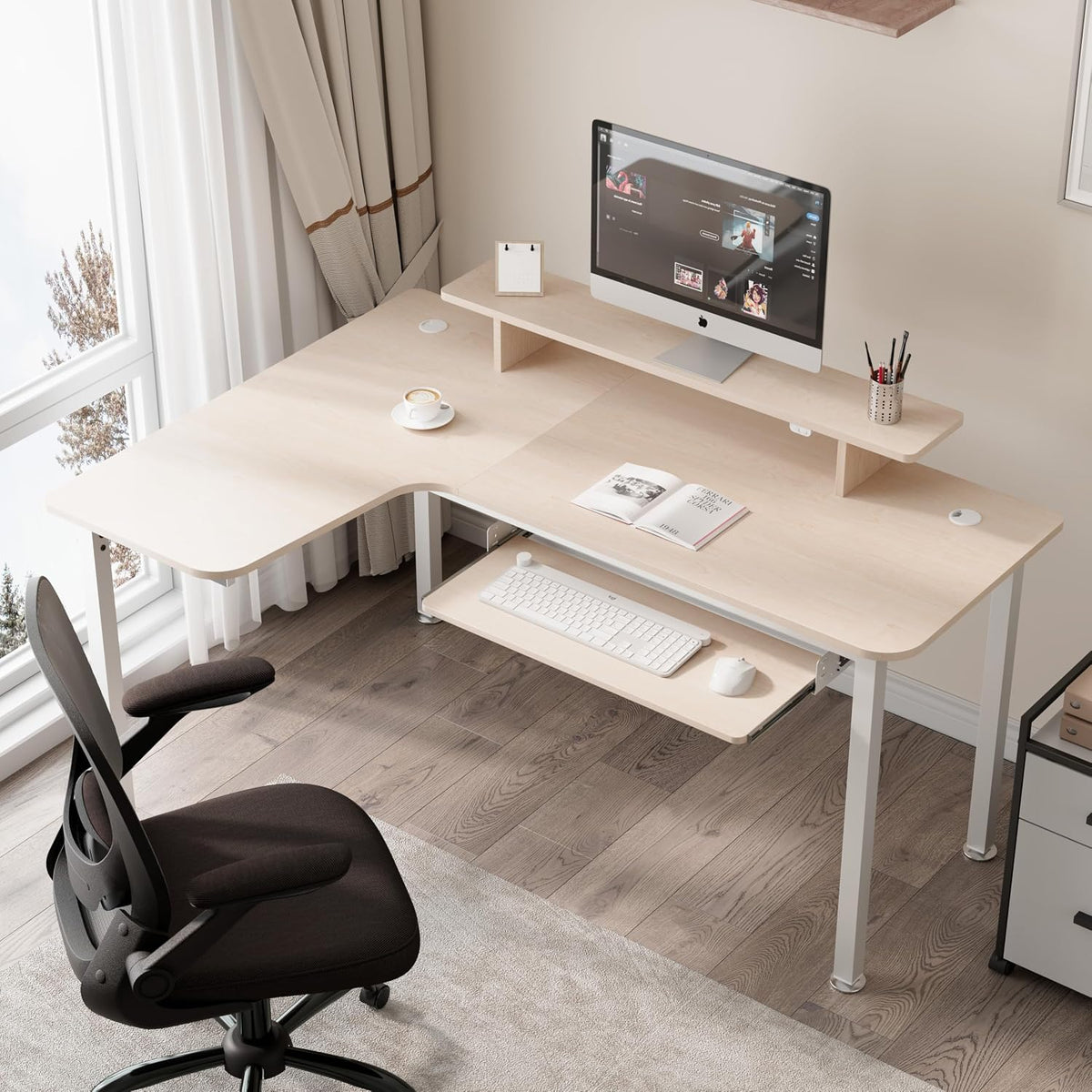 EUREKA ERGONOMIC Adjustable Keyboard Tray Under Desk, 28x11 Inch Large Slide ...