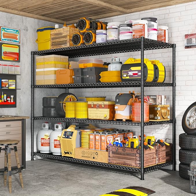 DurayLoly 2500 LBS Shelf Storage Shelves 68.1" W Wire Shelving Unit, Garage - Image 2