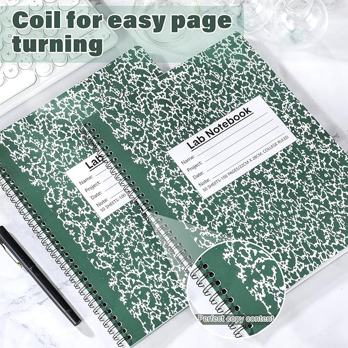 Affrolling 2 Pack Carbonless Lab Notebook Carbon Copy 8.5'' x 11'' 50 Set of - Image 4