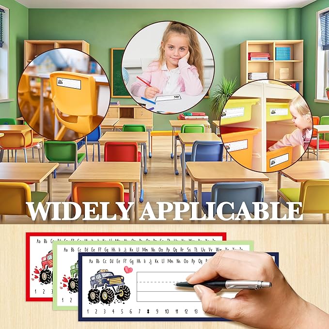 Name Tags for Classroom Desks, Truck Theme Students Name Plates, Truck Bash - Image 4
