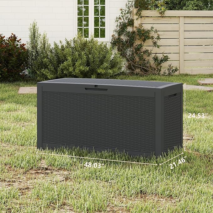 Yardgrace 100 Gallon Outdoor Storage Box Waterproof, Resin Deck Boxes - Image 5