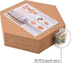 SUNGIFT Hexagon Cork Board Tiles Self Adhesive 6 Pack - Image 6