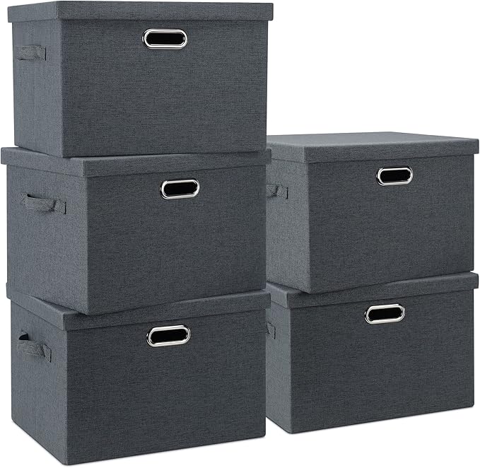 Graciadeco Large 17" 36 Quart Collapsible Stackable Storage Bins by GraciadecoStorage