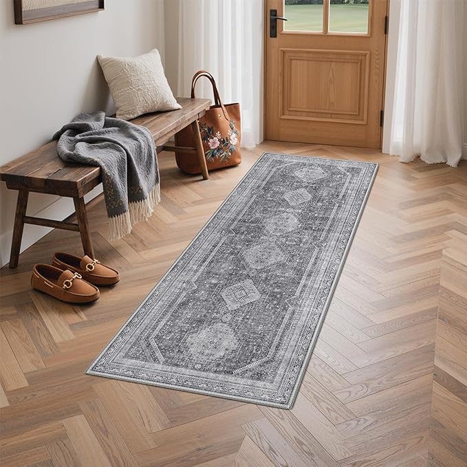 GENIMO Runner Rug 2x6 Non Slip Machine Washable Hallway Runner Rug, Low Pile by GENIMO