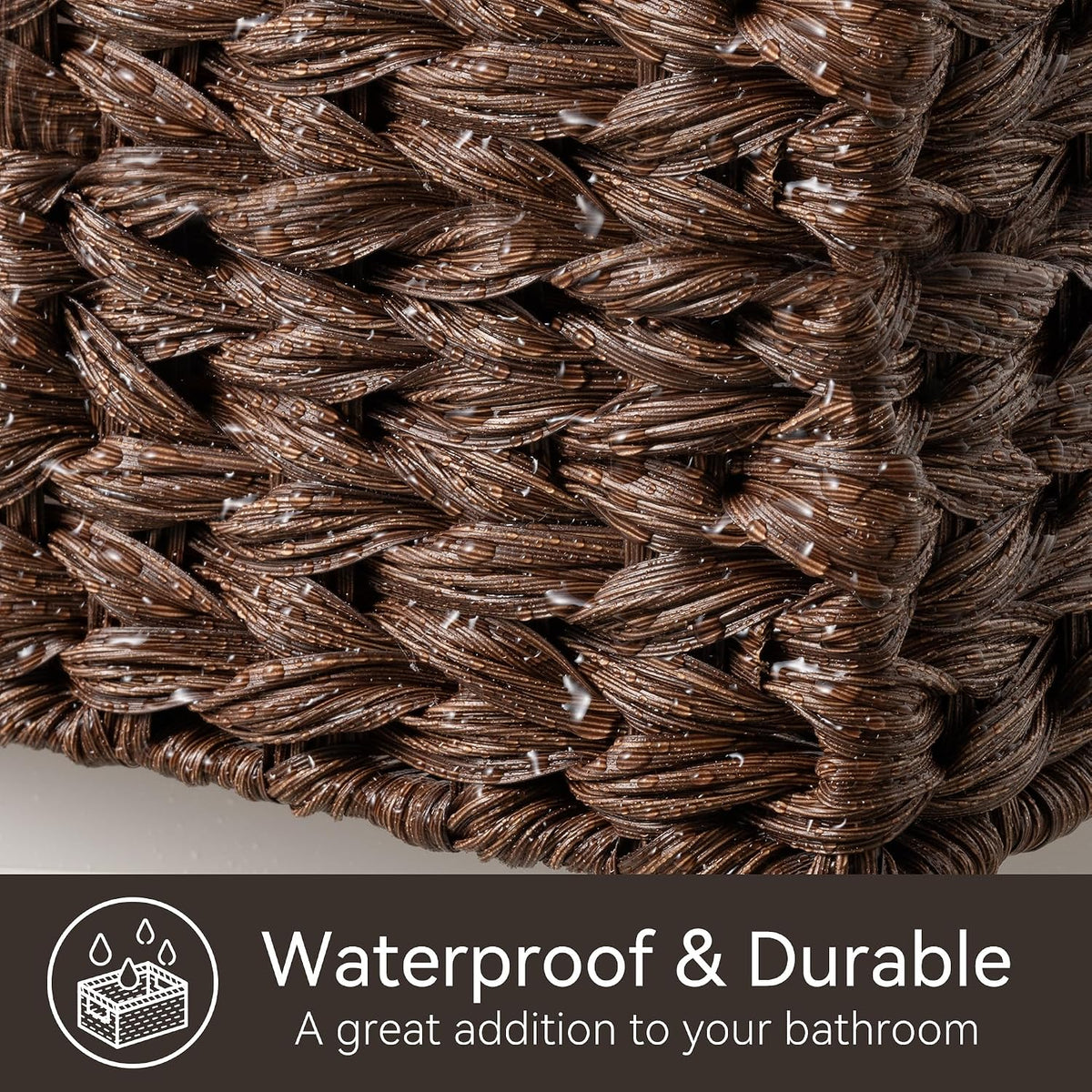 GRANNY SAYS Large Wicker Basket, Decorative Woven Basket for Storage, Waterpr...