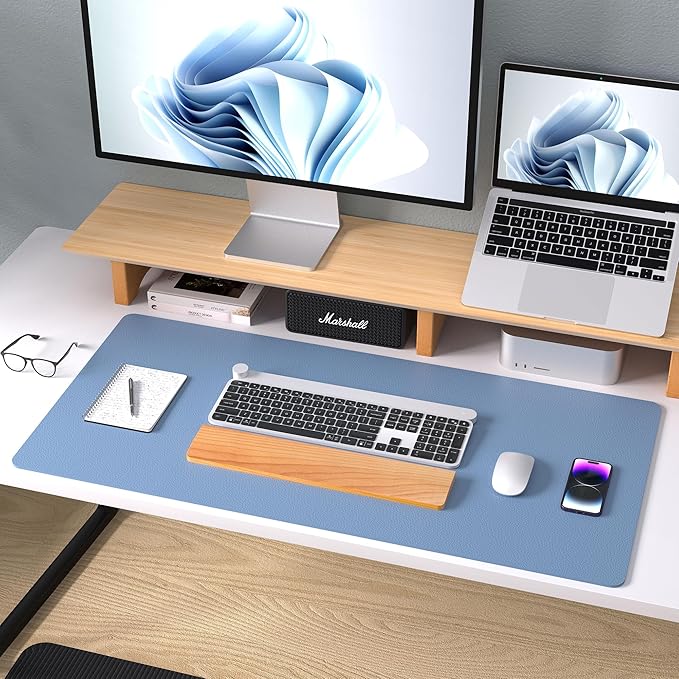 Aothia Leather Desk Pad Protector, Mouse Pad, Office Desk Mat, Non-Slip PU - Image 8