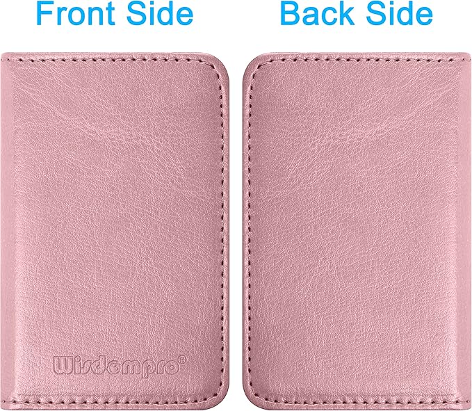 Wisdompro Business Card Holder, 2-Sided PU Leather Folio Name Card Holder - Image 6